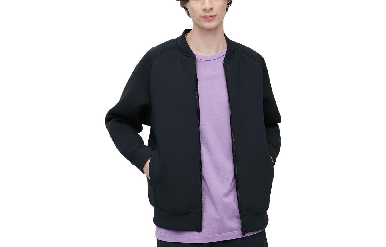 UNIQLO Solid Color Zip-Up Casual Jacket Black 459264-09