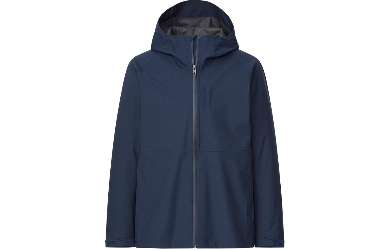 UNIQLO Solid Color Zip-Up Hoodie Jacket - Navy Blue 443419-69