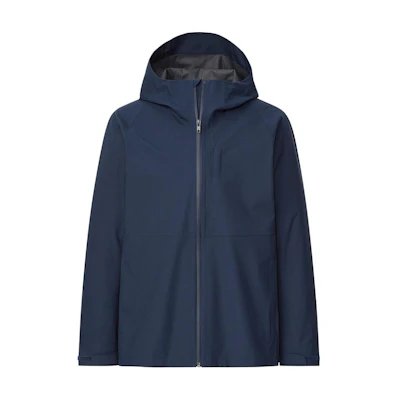 UNIQLO Solid Color Zip-Up Hoodie Jacket - Navy Blue 443419-69