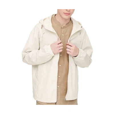 UNIQLO Solid Color Zip-Up Hoodie Jacket Off-White 425785-01