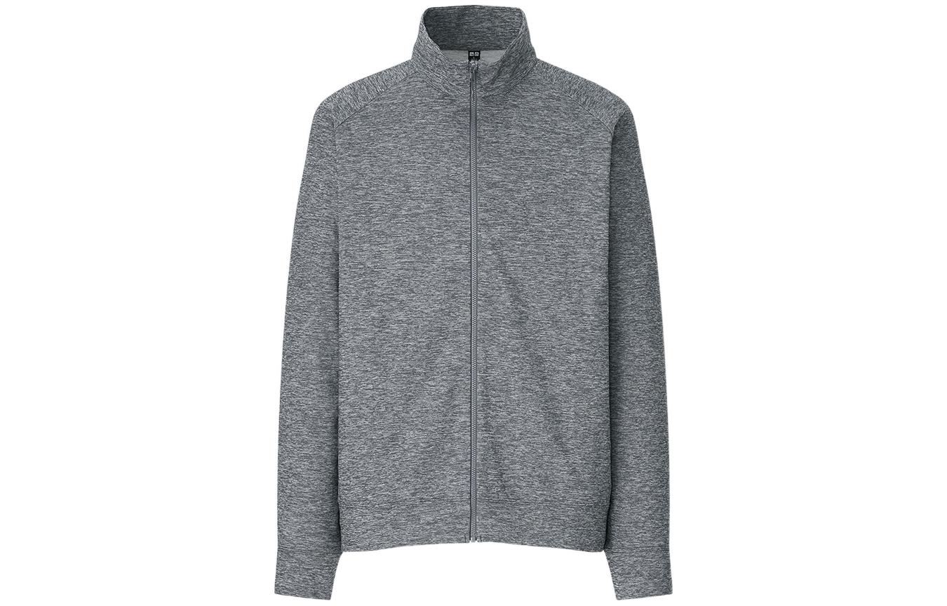 UNIQLO Solid Color Zipper Jacket Unisex - Gray 445177-03