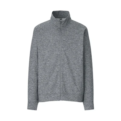 UNIQLO Solid Color Zipper Jacket Unisex - Gray 445177-03