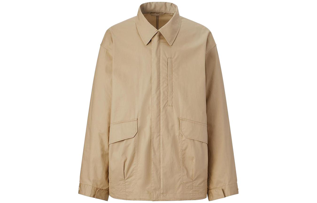 UNIQLO Solid Pocket Single-Breasted Jacket - Dark Beige 457986-32
