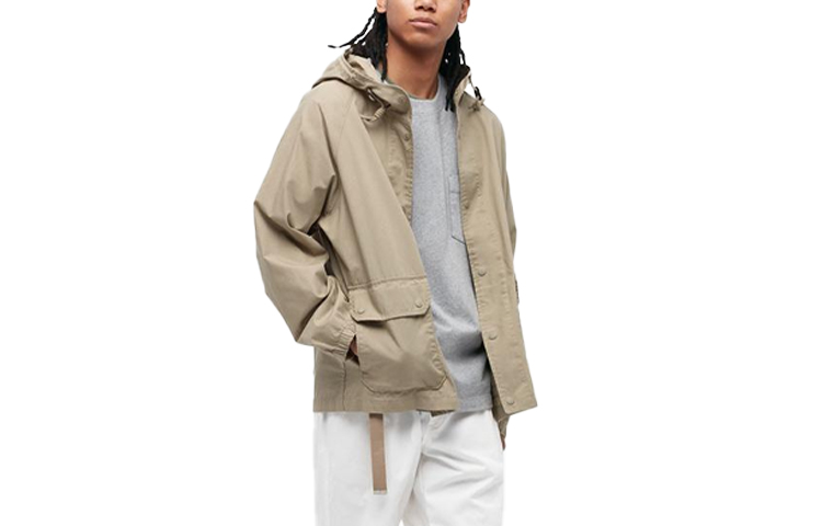 UNIQLO SS22 Casual Solid Color Oversized Hoodie Jacket Unisex Light Khaki 449610-33