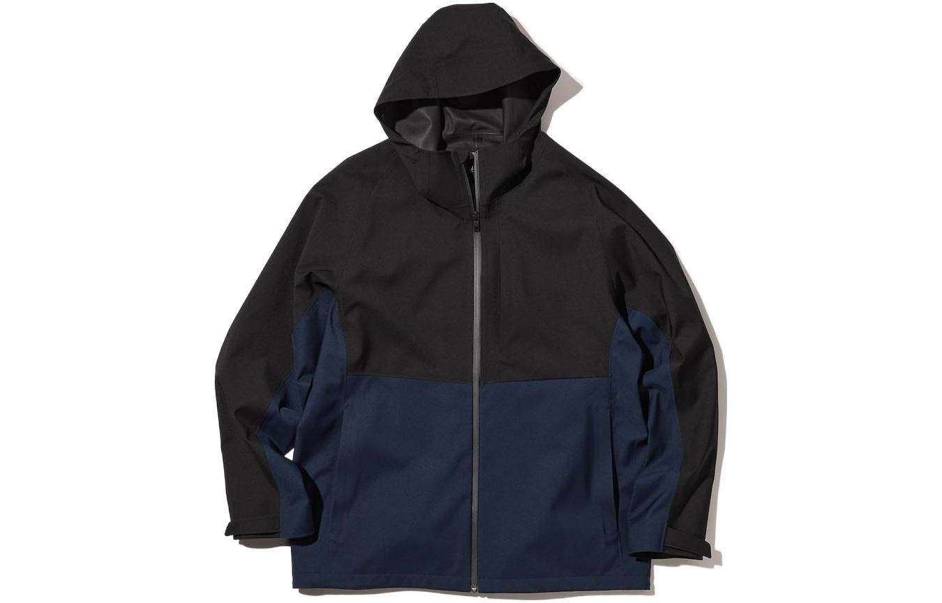 UNIQLO SS22 Navy Spliced Hooded Jacket Outdoor Coat 451284000-68