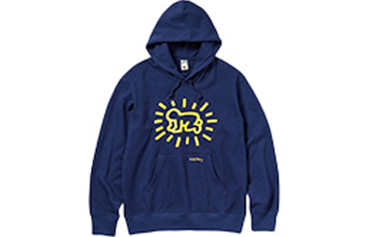 UNIQLO SS22 Printed Hoodie Pullover Navy - Unisex Long Sleeve 450778-00