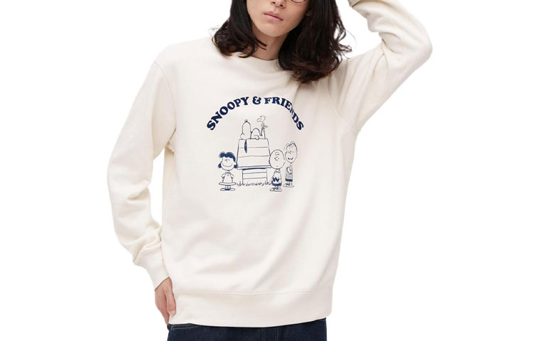 UNIQLO SS22 Solid Color Printed Sweatshirt Unisex - White 450781-01