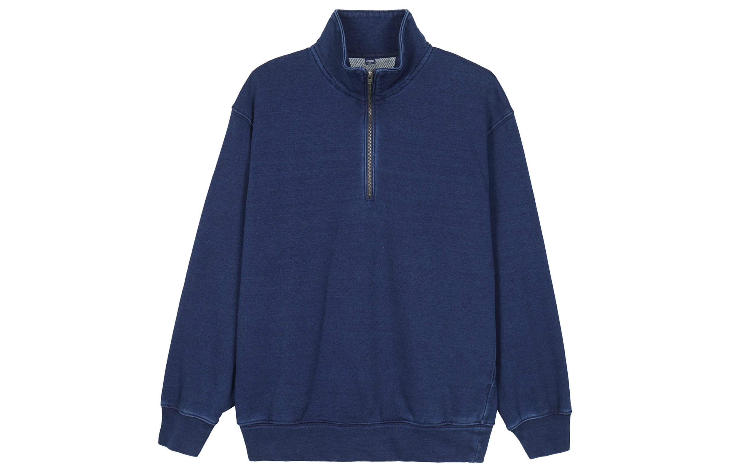 UNIQLO SS23 Half-Zip Stand Collar Relaxed Long-Sleeve Sweatshirt Blue 457906-67