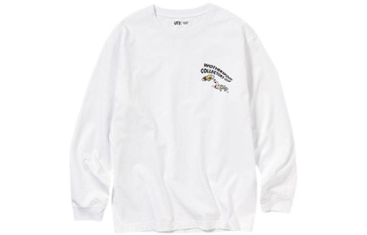 UNIQLO SS23 Letter Graphic Crewneck Pullover Sweatshirt Unisex White 459224-00