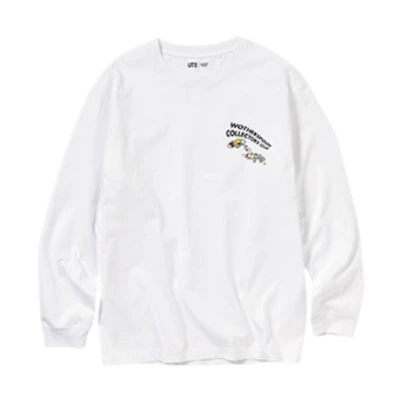 UNIQLO SS23 Letter Graphic Crewneck Pullover Sweatshirt Unisex White 459224-00