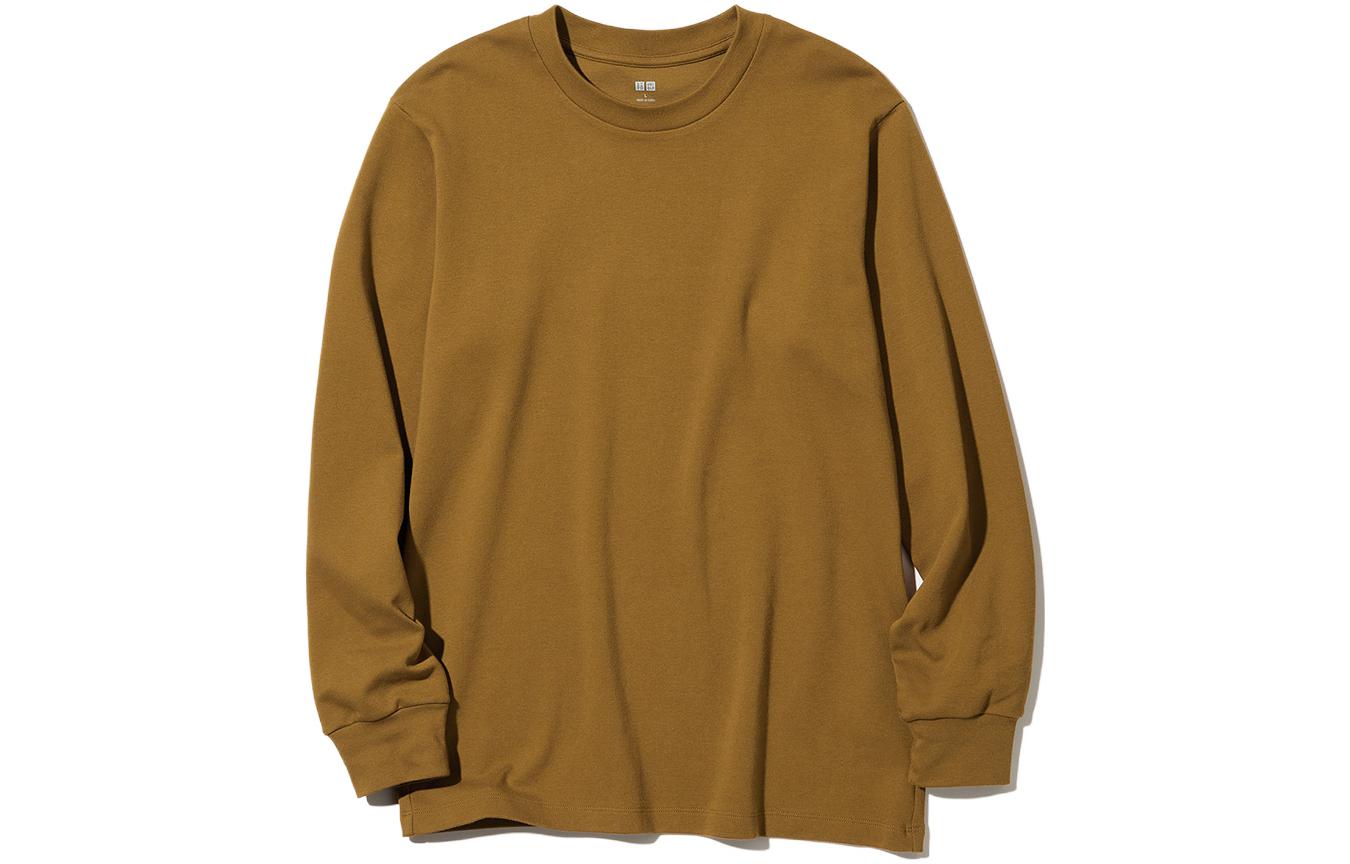 UNIQLO SS23 Light Brown Crew Neck Long Sleeve Sweatshirt 450179-35
