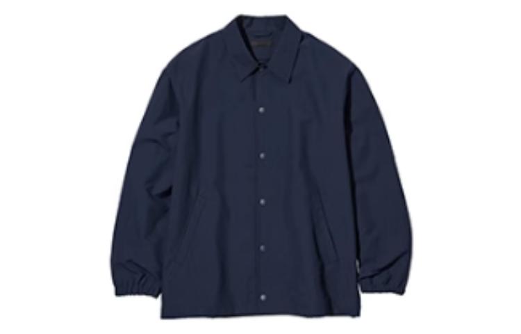 UNIQLO SS23 Navy Thick Shirt Collar Jacket Unisex Casual Style 456986-69