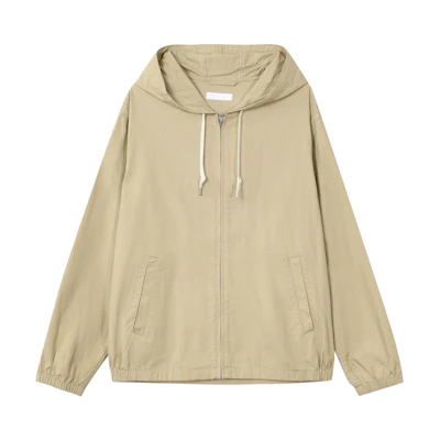 UNIQLO SS23 Solid Color Hooded Jacket Unisex - Dark Beige 456991-32