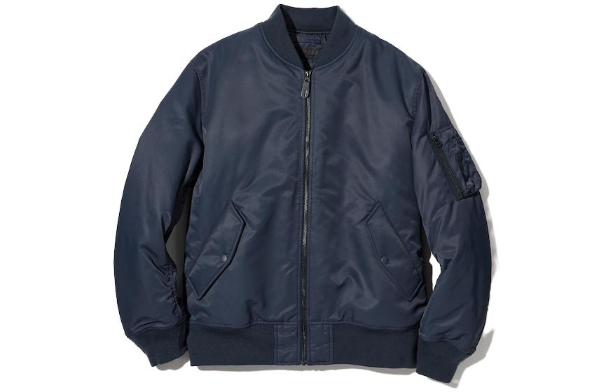 UNIQLO SS23 Solid Navy Blue Baseball Collar Jacket - Unisex 449629-69