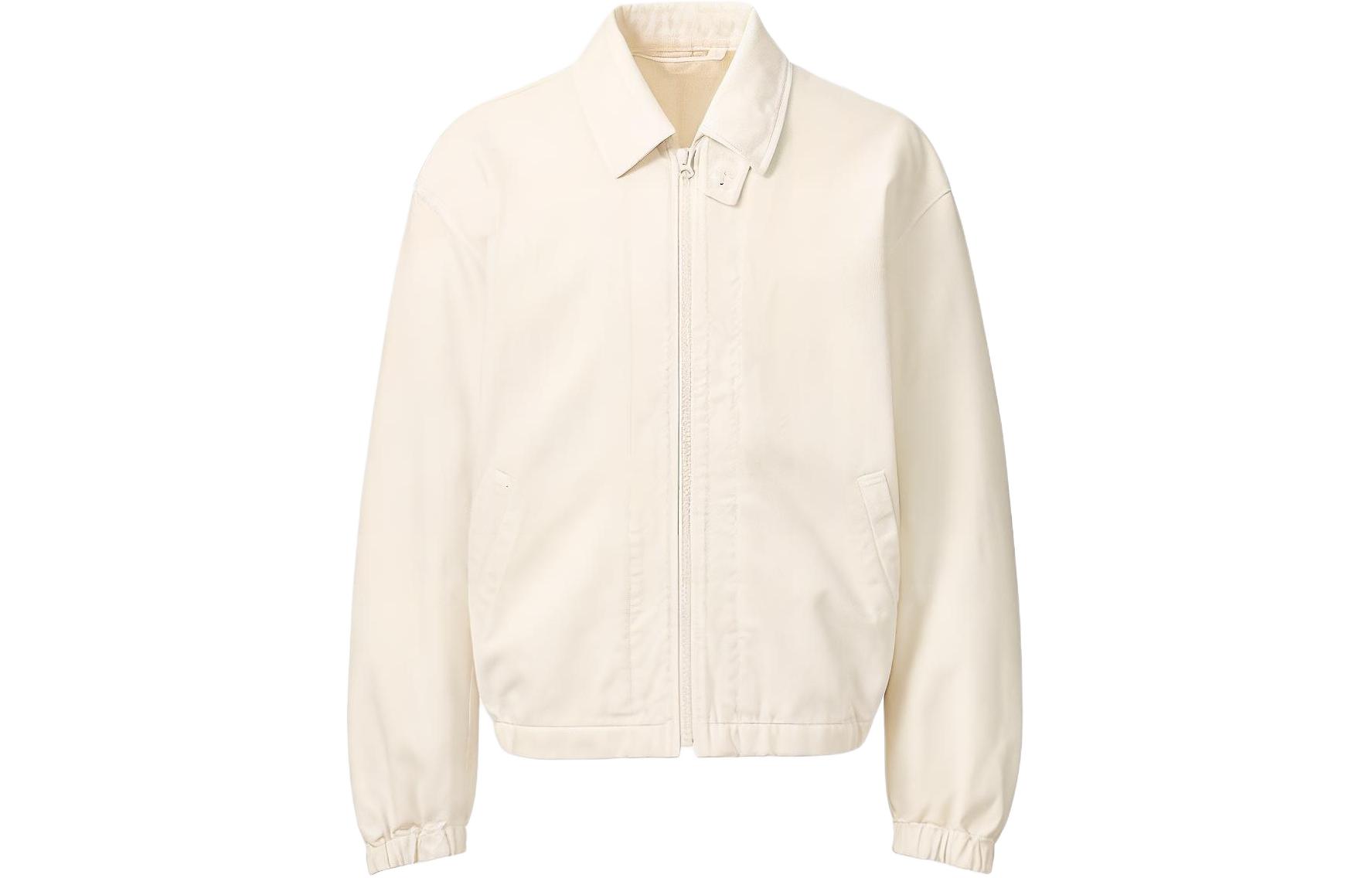 UNIQLO SS24 U Collection White Zip-Up Collar Loose Fit Jacket 467023-01