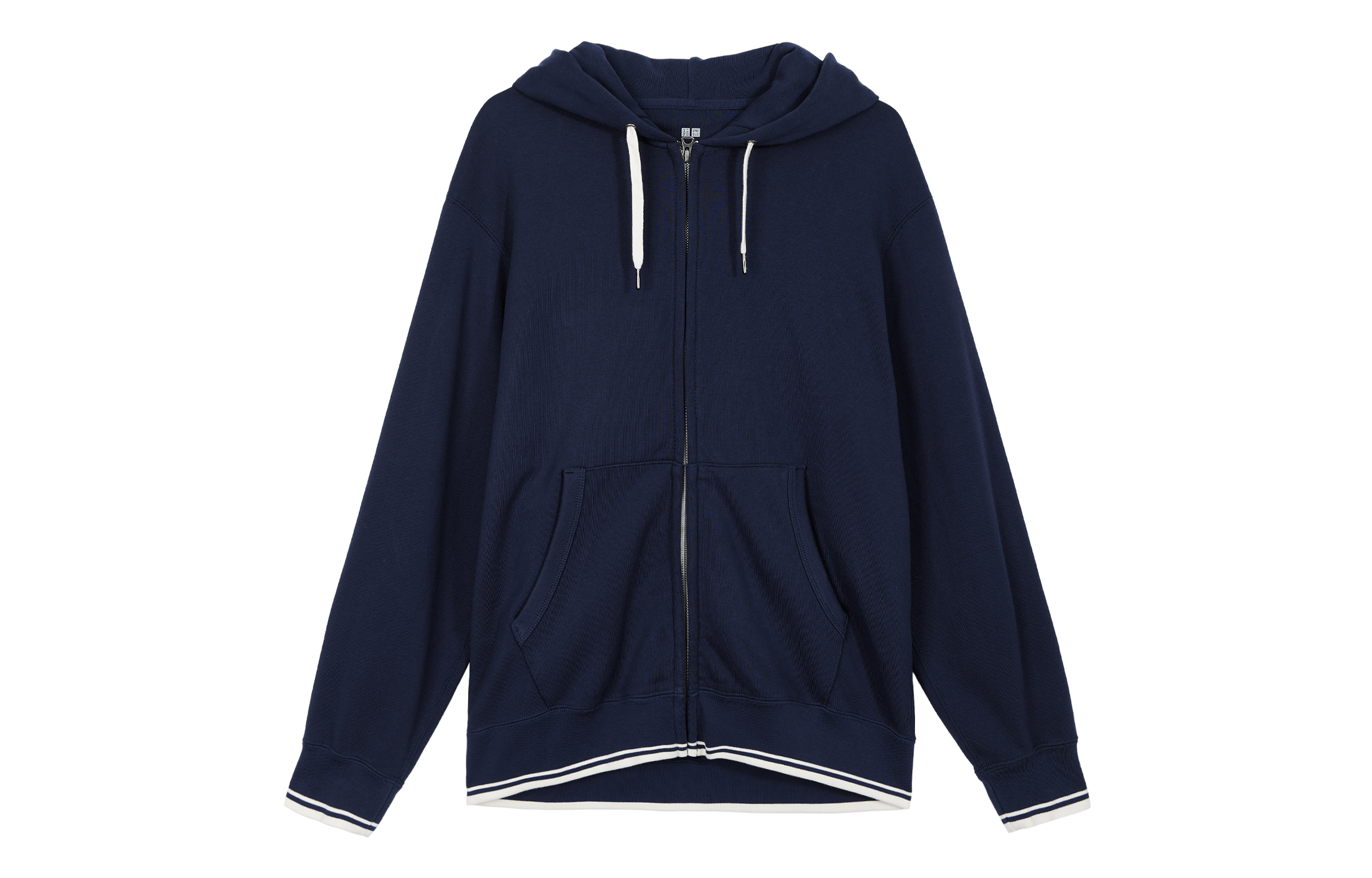 UNIQLO Striped Hooded Cardigan Sweatshirt Unisex Blue 466765-66