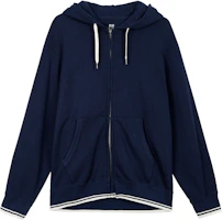 UNIQLO Striped Hooded Cardigan Sweatshirt Unisex Blue 466765-66 UNIQLO Striped Hooded Cardigan Sweatshirt Unisex Blue 466765-66