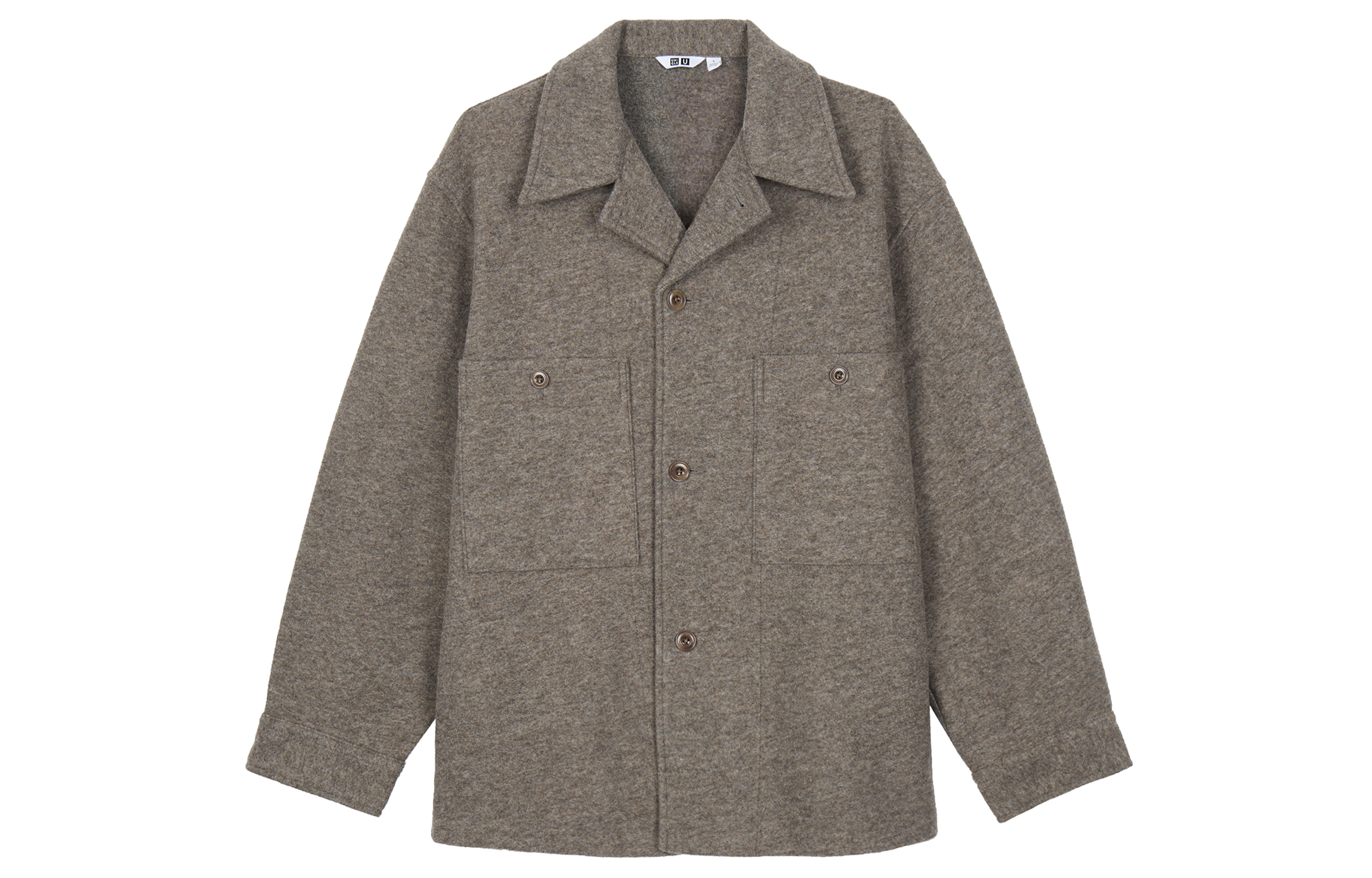 UNIQLO U FW23 Solid Color Collared Jacket Unisex Light Brown 461552-35