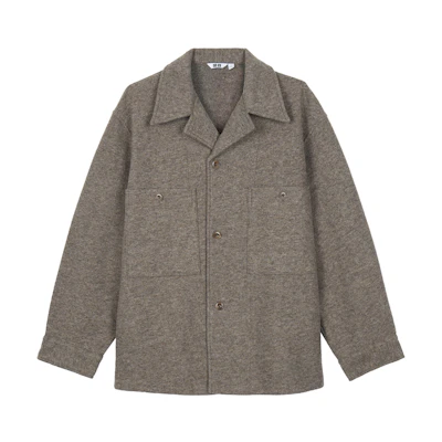 UNIQLO U FW23 Solid Color Collared Jacket Unisex Light Brown 461552-35