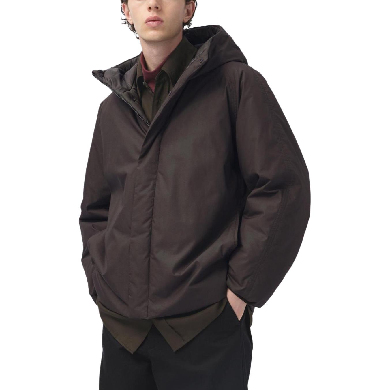 UNIQLO U Series Padded Zip Hoodie Jacket Unisex Casual Elastic Hem 471712-38