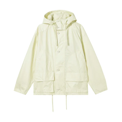 UNIQLO U Series Plain Hoodie Jacket with Large Pocket Unisex Light Beige 458031-30