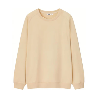 UNIQLO U Series SS23 Solid Crewneck Long Sleeve Sweatshirt Cream 456971-40