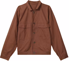 UNIQLO U SS23 Brown Workwear Short Jacket with Single Button Closure 457985-36 UNIQLO U SS23 Brown Workwear Short Jacket with Single Button Closure 457985-36