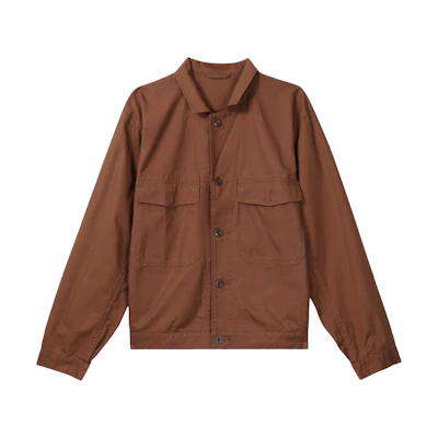 UNIQLO U SS23 Brown Workwear Short Jacket with Single Button Closure 457985-36