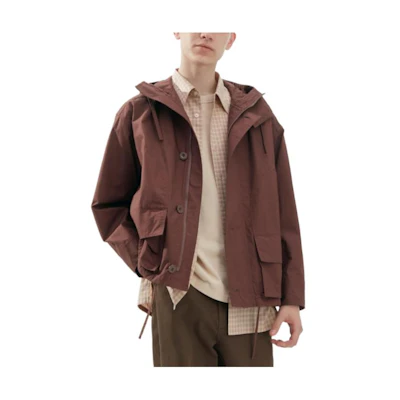 UNIQLO U SS23 Oversized Hooded Casual Jacket Brown Unisex Collection 458031-36