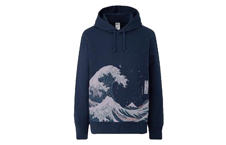 UNIQLO Ukiyo-e Hokusai Sweatshirt Navy Unisex Casual Wear 426298-69