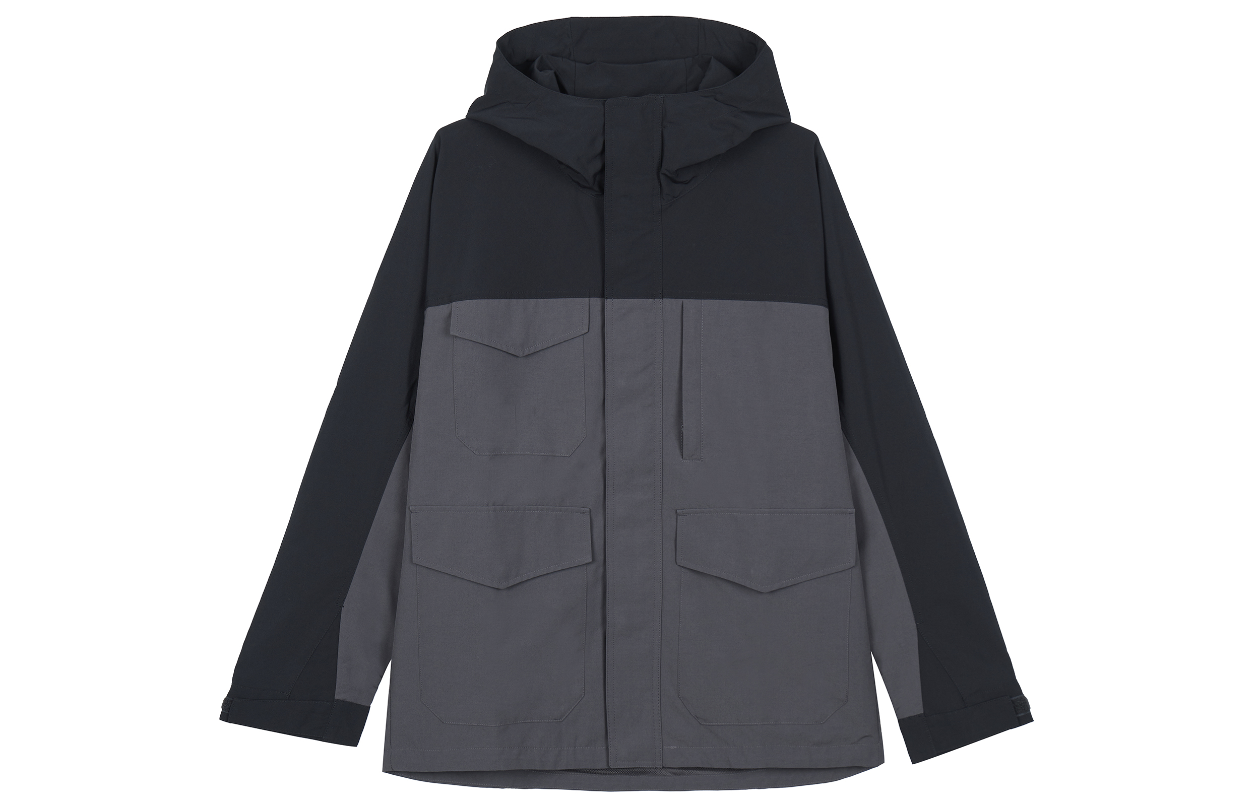 UNIQLO Unisex Contrast Panel Zip Hoodie Jacket Black 451285-09