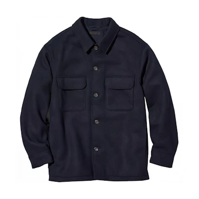 UNIQLO Unisex Navy Blue Loose-Fit Long-Sleeve Single-Breasted Jacket 449618-69