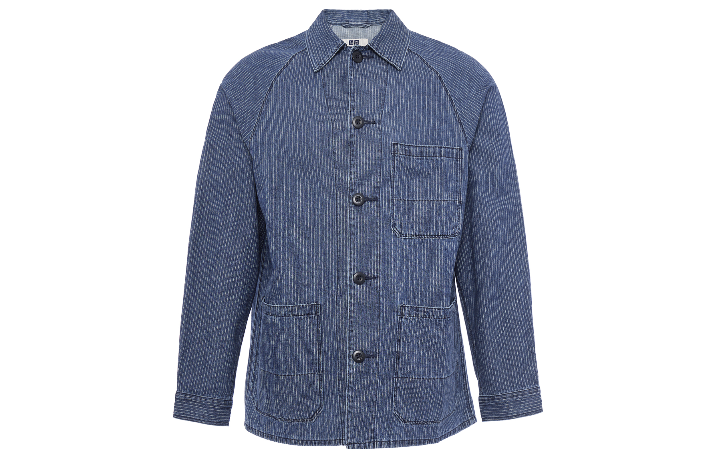 UNIQLO Unisex Solid Blue Single-Breasted Jacket 457212-65