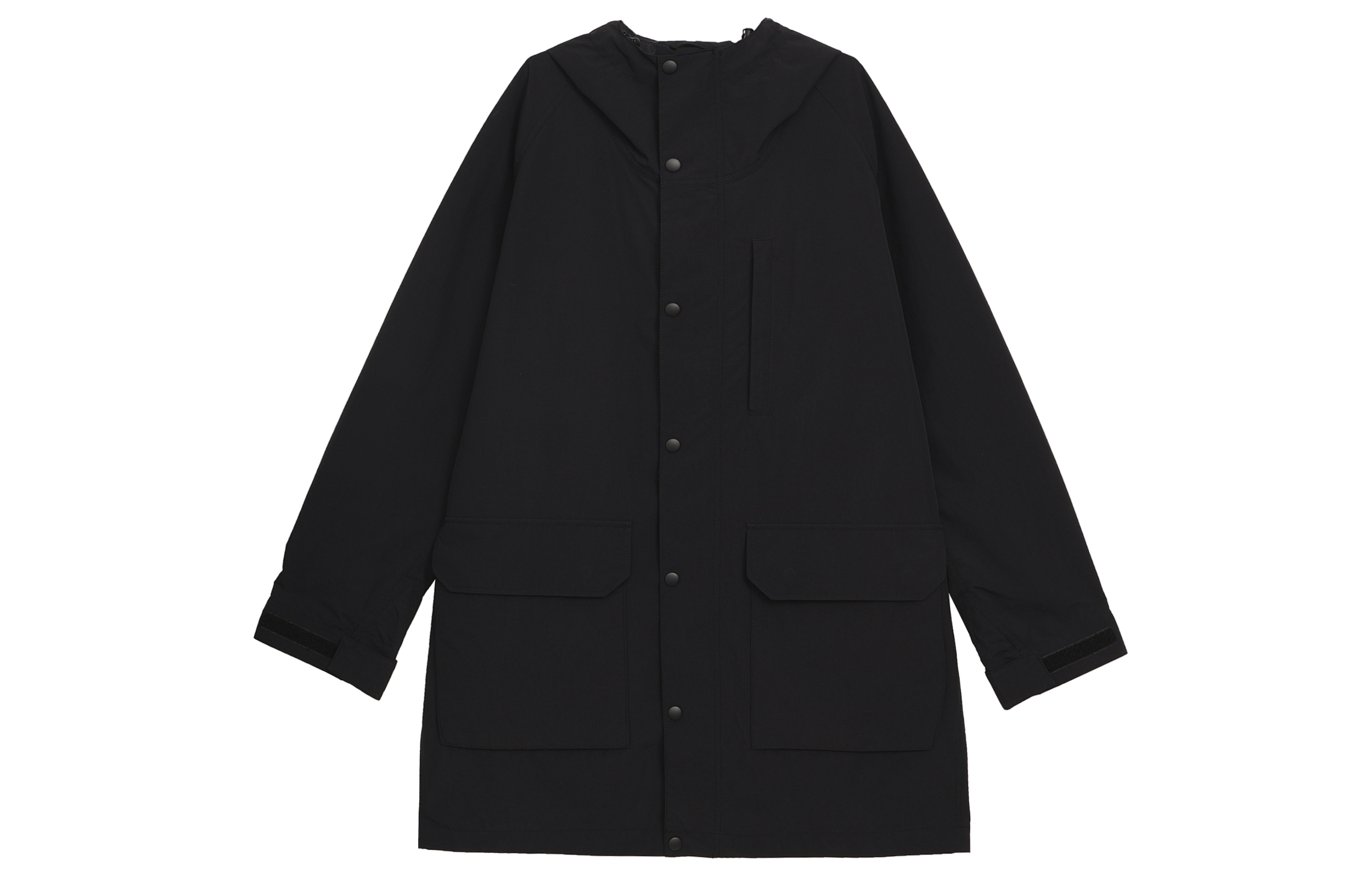 UNIQLO Unisex Solid Color Black Hooded Zip-Up Windbreaker Jacket 466460-09