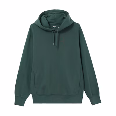 UNIQLO Unisex Solid Color Hoodie - Deep Green UQ455395668