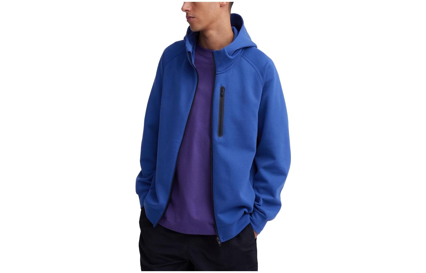 UNIQLO Unisex Solid Color Hoodie Zip-Up Jacket Blue 460325-66