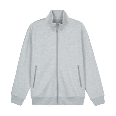 UNIQLO Unisex Solid Color Stand Collar Zipper Jacket Gray 452608-03