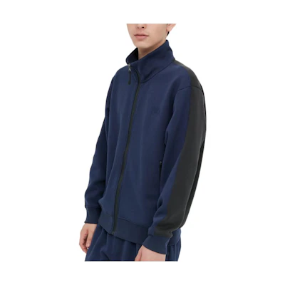 UNIQLO Unisex Solid Color Zip-Up Stand Collar Jacket Blue 452608-69