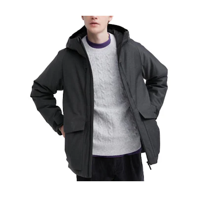 UNIQLO Unisex Solid Color Zip Pocket Hooded Jacket - Graphite Gray 459622-08