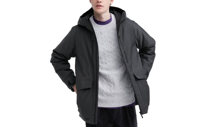 Order UNIQLO 男女款素色連帽夾克拉鏈口袋外套 - 深石墨灰 459622-08