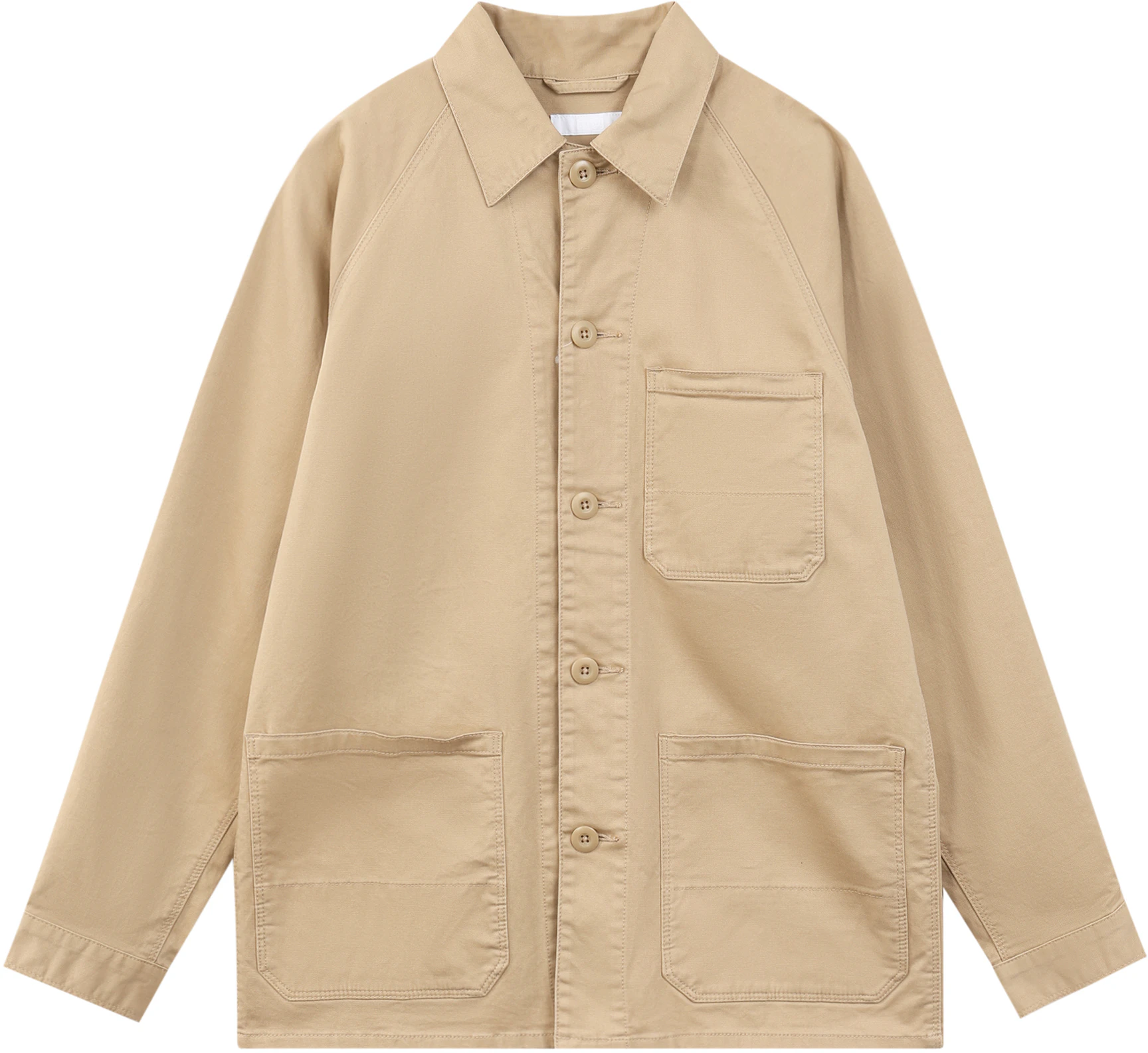 uniqlo-unisex-tan-button-up-casual-long-sleeve-jacket-458182-34