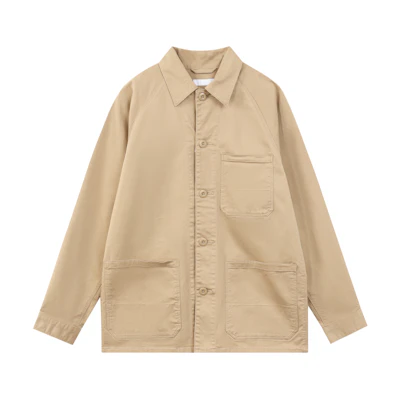 UNIQLO Unisex Tan Button-Up Casual Long-Sleeve Jacket 458182-34