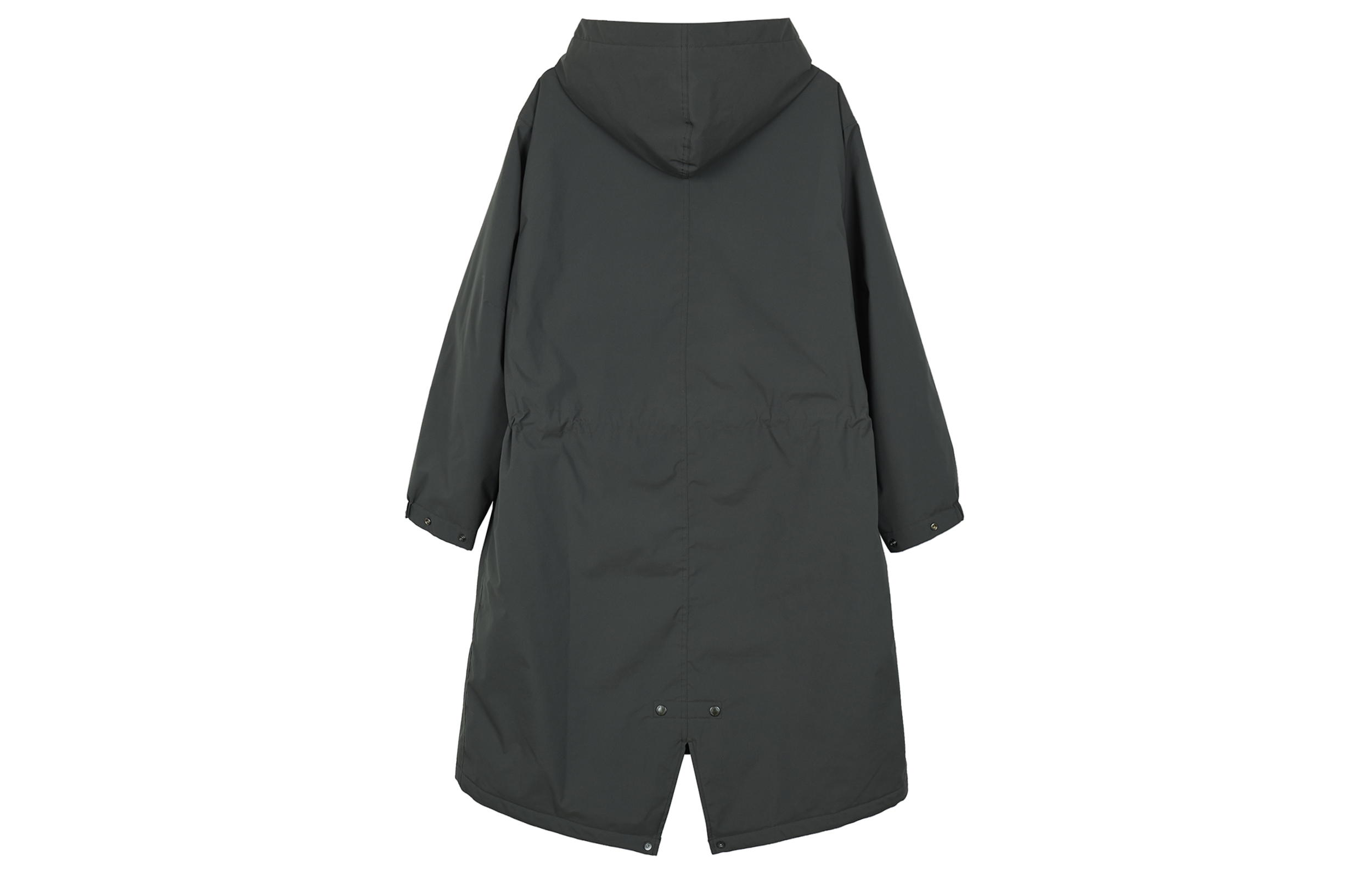 Lookbook UNIQLO x Engineered Garments FW23 防水連帽大衣 深綠色 男女款。 467595-58