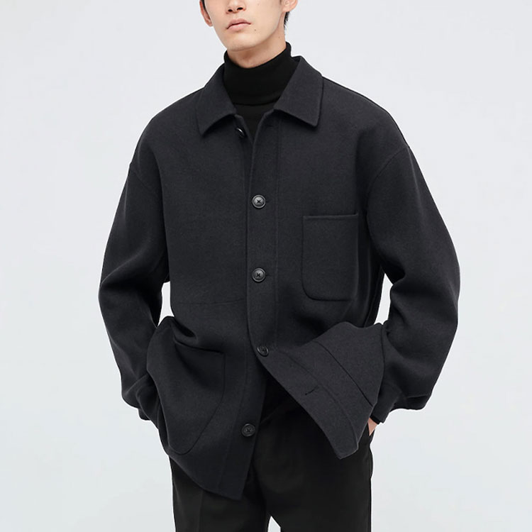 Purchase UNIQLO x JIL SANDER 黑色純色長袖有領外套 446359-09