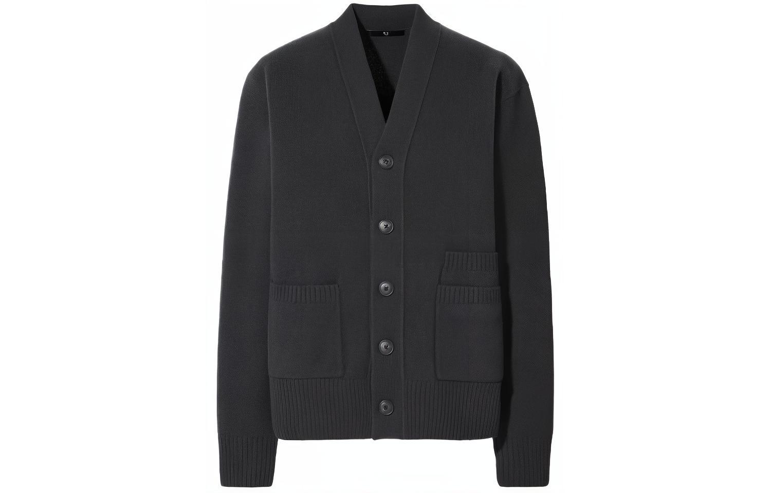 UNIQLO x JIL SANDER FW20  Loose V-Neck Wool Cardigan Sweater Blue Gray. 446342-07