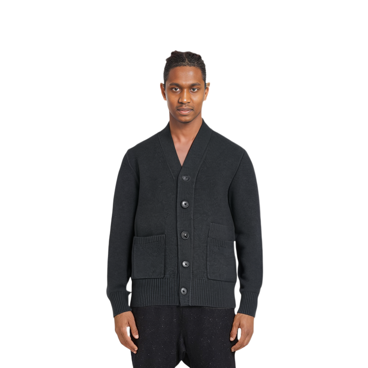 Shop 优衣库 x JIL SANDER 2020秋冬宽松V领羊毛开衫毛衣蓝灰色。 446342-07