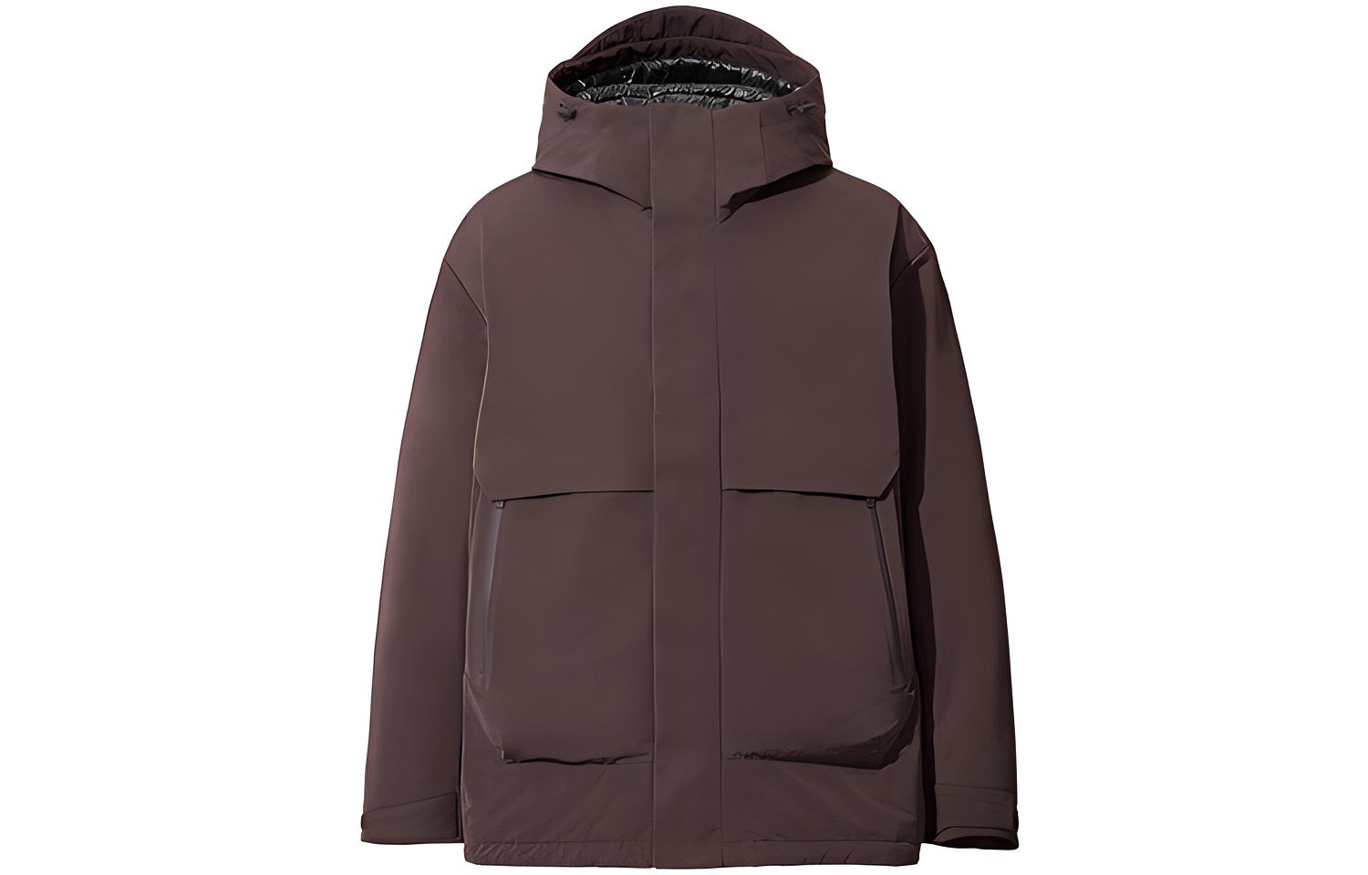 UNIQLO x Jil Sander FW20  Oversized Hooded Down Jacket Dark Red Winter Coat 436104-18