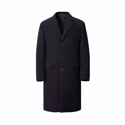 UNIQLO Jil Sander FW20 Wool Blend Single-Breasted Navy Coat 432642-69