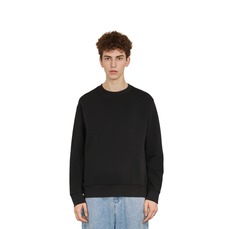 Shop UNIQLO x Jil Sander 極簡黑色長袖圓領衛衣 445160-09