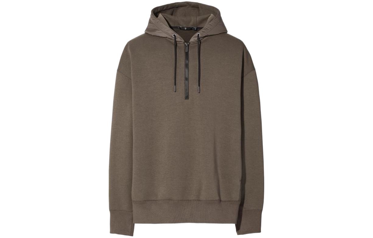 UNIQLO Jil Sander Olive Green Half-Zip Pullover Hoodie 445156-56